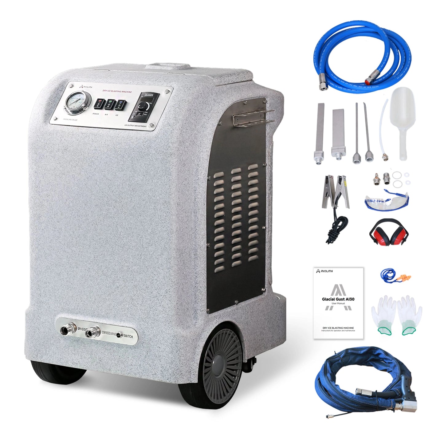 Dry ice blasting machine for effective industrial surface cleaning